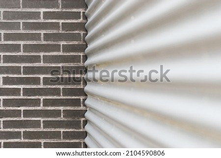 Gray brick and corrugated board