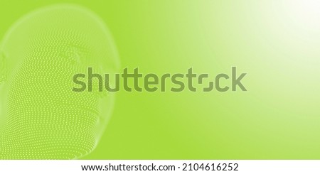 Abstract dotted human head and green background. Conceptual 3D rendering
