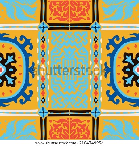 Tribal vector seamless pattern. Hand drawn abstract background. Folk stripes and diamonds