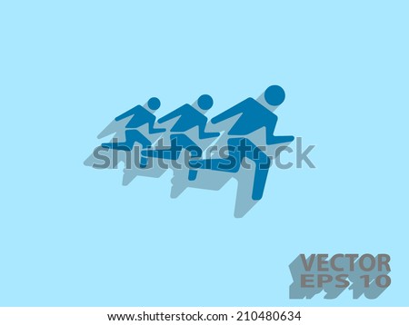 Flat icon of running men