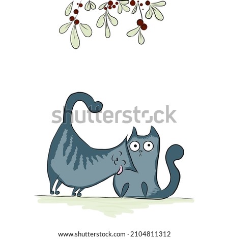 cute holiday kittens on valentine's day in march under the tree