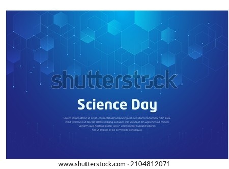 Vector illustration of a background for World Science Day. Science Day design with modern, shinny and technology background.
