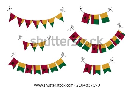 World countries. Festival flags in colors of national flag. Guinea- Bissau