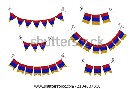 World countries. Festival flags in colors of national flag. Armenia