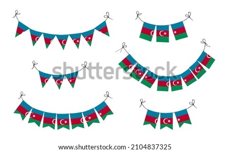 World countries. Festival flags in colors of national flag. Azerbaijan