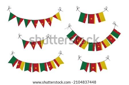 World countries. Festival flags in colors of national flag. Cameroon