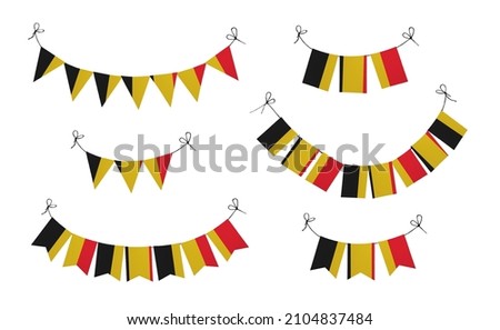 World countries. Festival flags in colors of national flag. Belgium