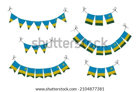 World countries. Festival flags in colors of national flag. Rwanda
