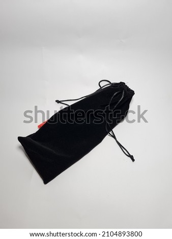 Black cloth bag isolated on white
