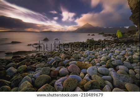 Sunset over Elgol Harbor [Isle of Skye, Scotland]