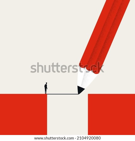 Business creative solution vector concept. Symbol of opportunity, challenge, obstacle. Minimal design eps10 illustration. Royalty-Free Stock Photo #2104920080