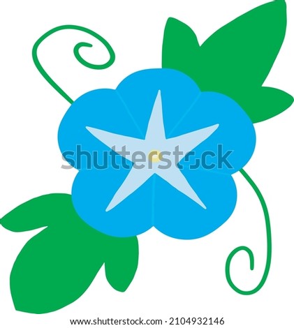 Clip art of blue morning glory flower