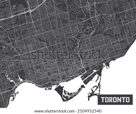 Minimalistic Toronto city map poster design. Royalty-Free Stock Photo #2104952540