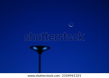 moon with blue sky at night. 
