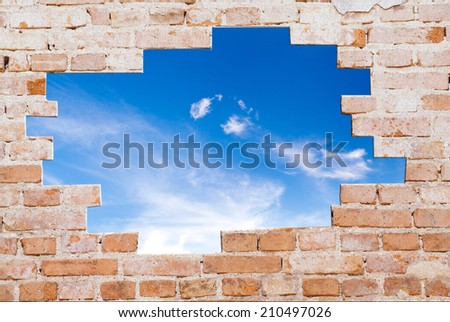 brick wall with hole