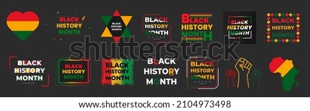 black history month 2022. Vector African American History Designs set with text, map for poster, print, card, banner, background. black history month vector set. black history month text design	
 Royalty-Free Stock Photo #2104973498