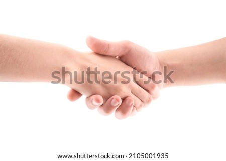 Handshake. Handshaking isolated on white background. 