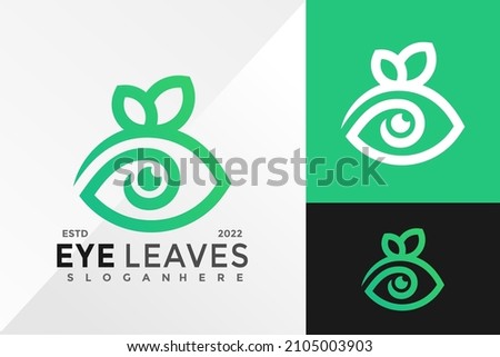 Nature Eye Leaf Logo Design Vector illustration template