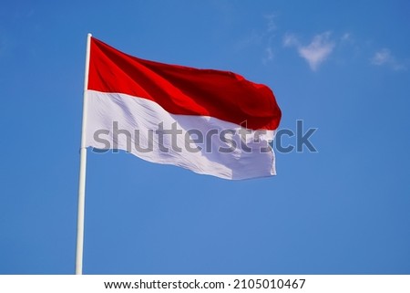 Indonesia flag red and white.