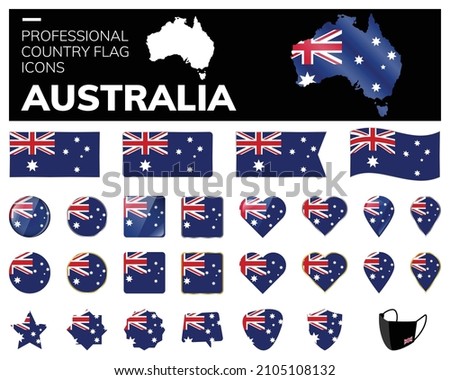 Australia Flag Icons Vector
Professional Country flag icons