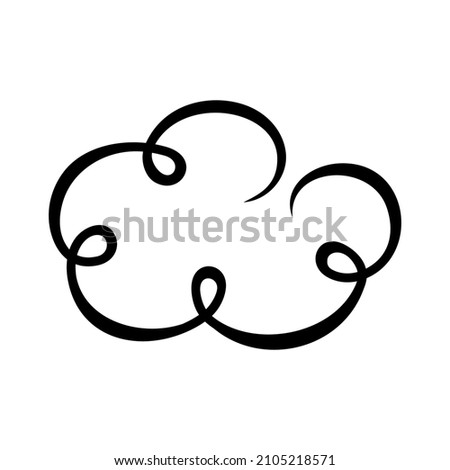 Linear drawing of a cloud on a white background-icon, logo. Vector illustration