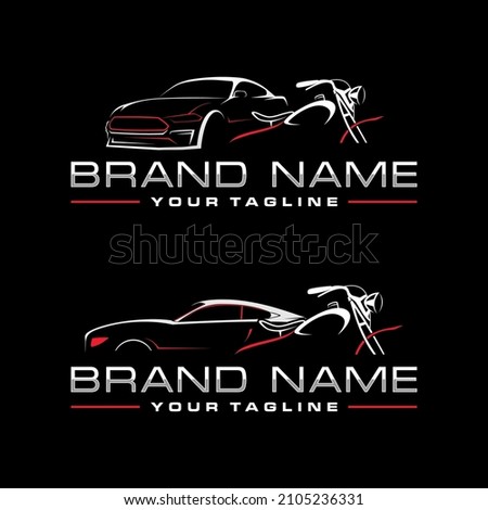 car and motorcycle logo with black background
