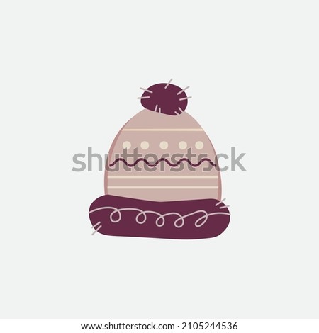 warm winter cap, vector illustration isolated on a white background