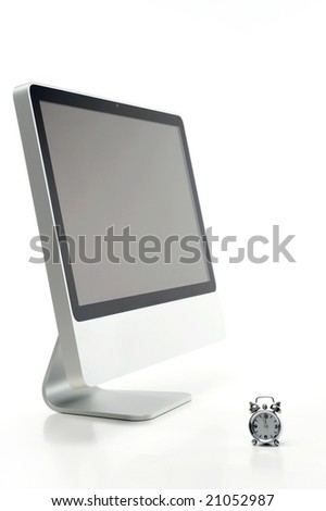 computer against white background