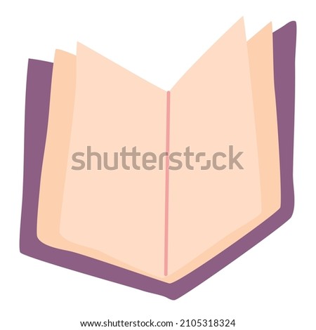 Open book falling down with different things. Open book fly, isolated Open book fall, vector concept.