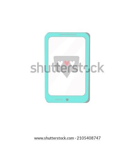 Phone screen alert. New message received. Unread bubble.
clip-art isolated on white background. Symbol of love. Sticker, decal, Valentine's Day decor. Vector illustration, hand drawn, doodle