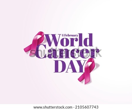 World Cancer Day. February 4, Awareness Ribbon