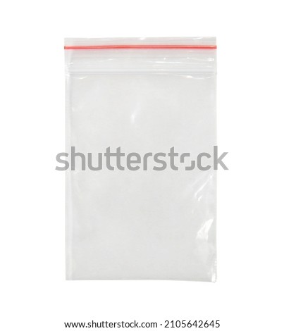 Clear plastic ziplock bag isolated on white background with clipping path Royalty-Free Stock Photo #2105642645