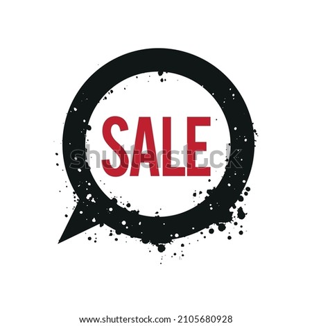 sale grunge red and black logo