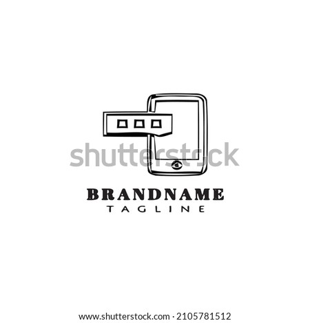 smart phone logo cartoon icon design template black modern isolated vector illustration