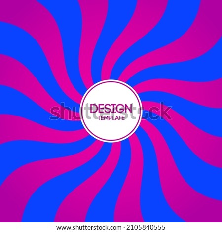 Abstract colorful background with pink and blue wavy stripes, stylized sun. Abstract geometric cover. Applicable for covers, placards, posters, brochures, flyers, banner design. Vector illustration.