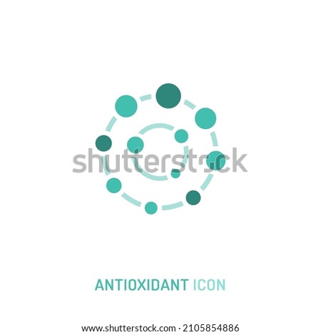Antioxidant icon. Health benefits molecule, natural vitamins sources, vector isolated illustration for bio organic detox super food advertising, wellness apps. Healthy eating, antiaging dieting. Royalty-Free Stock Photo #2105854886