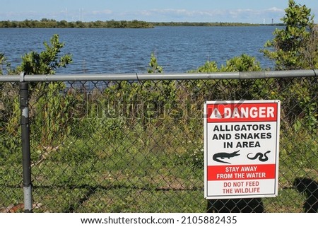 Florida style alligators home danger sign