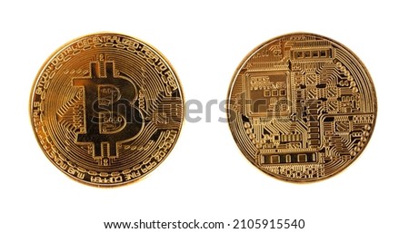bitcoin isolated on white background.