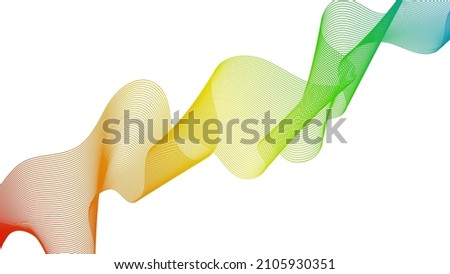 Abstract backdrop with colorful wave gradient lines on white background. Modern technology background, wave design. Vector illustration