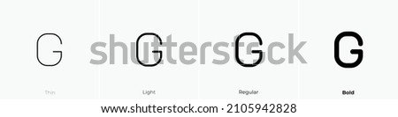letter g icon. Thin, Light Regular And Bold style design isolated on white background