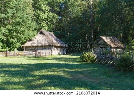 Estonian open air museum with cultural and architectural heritage. Summer time. Taliin, Estonia.
