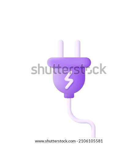 3d electric plug isolated on white background. Trendy and modern vector in 3d style. Can be used for many purposes. Royalty-Free Stock Photo #2106105581