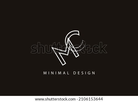 Alphabet letter MC logo design art line