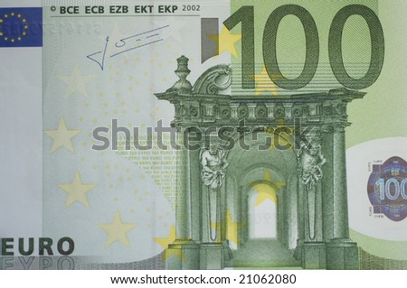 Close up of many European hundred euros - 100 â?¬.