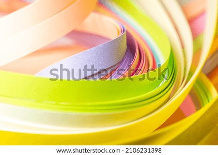 Colored paper strips, background textures, rainbow paper