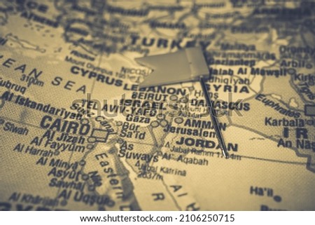 Israel on map travel background texture