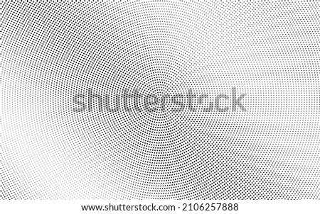 Black and white dotted halftone vector background. Black and white vector halftone. Industrial half tone texture. Subtle dotted gradient. Retro effect overlay. Grunge dot pattern on transparent foil. 