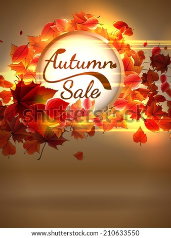 Autumn Sale background with copyspace. plus EPS10 vector file