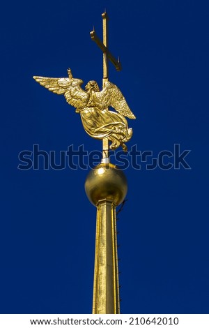golden angel on the spire of Peter and Paul Fortress (Angel is located at a height of 122.5 meters)