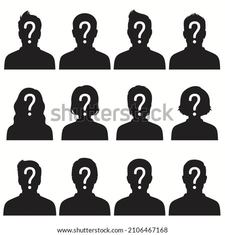  vector illustration of a missing person, graphic wanted poster, lost anonymous man Royalty-Free Stock Photo #2106467168